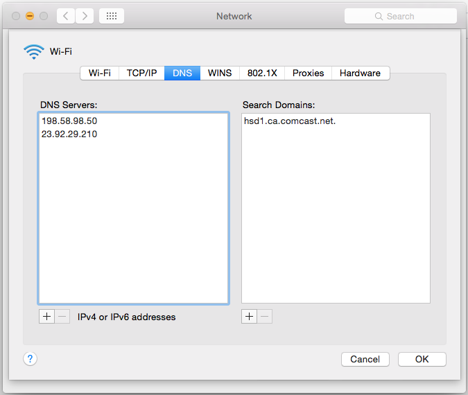 dns servers mac how to setup